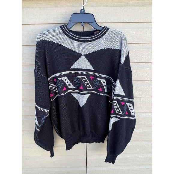 Other - Vintage 90s Michael Gerald Multi Abstract Pattern Sweater aztec bright colors